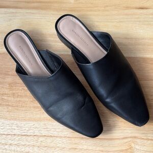 Banana Republic Elegant Black Leather Mules